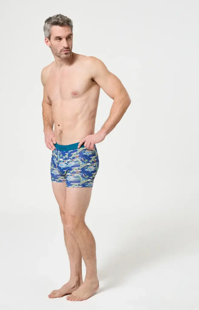 Boxer homme coton bio ARTHUR "Van Life" MAC - Marine VANNE26