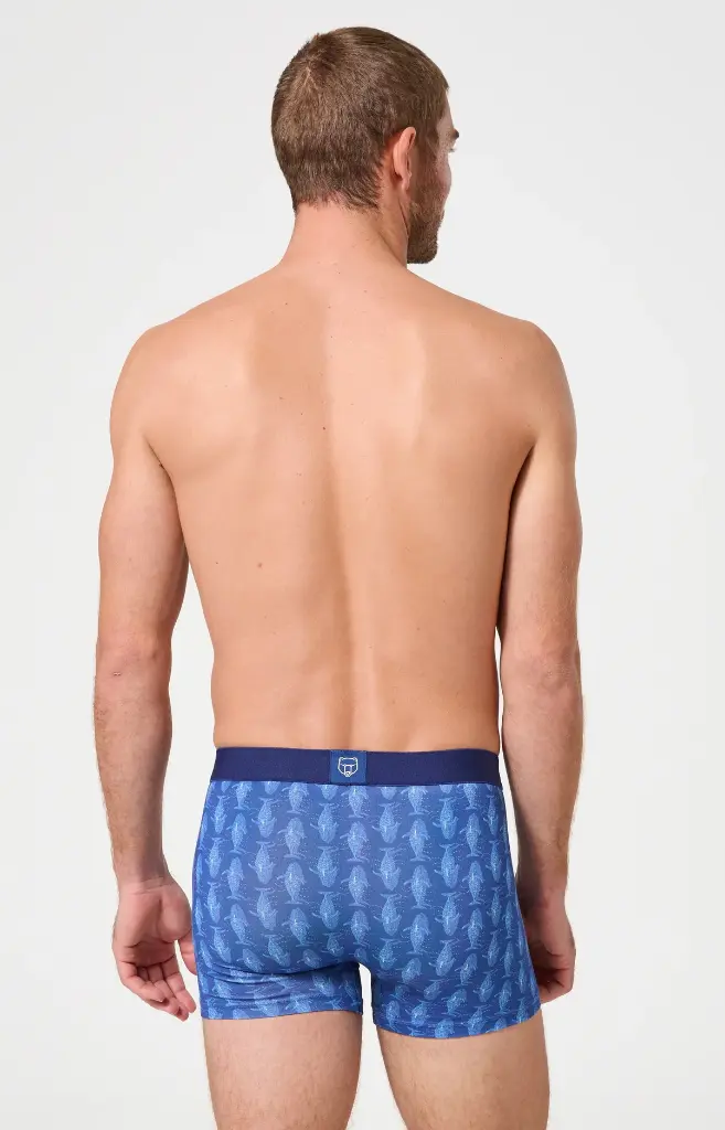 Boxer homme coton bio ARTHUR "Pacifique" MAC - Marine WALEE26