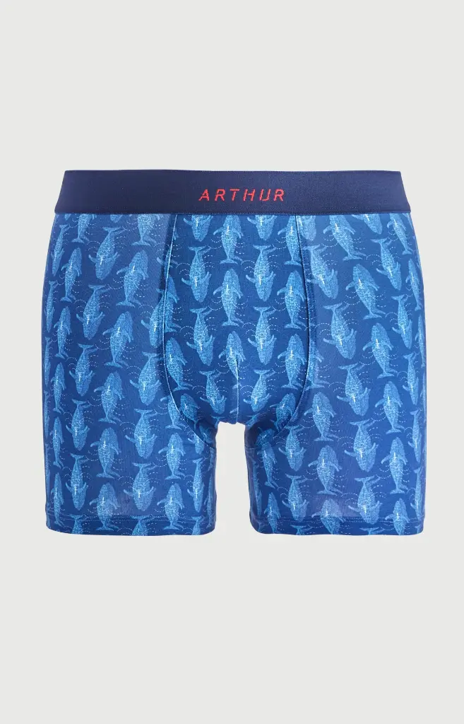 Boxer homme coton bio ARTHUR "Pacifique" MAC - Marine WALEE26
