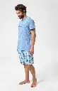 Pyjama short homme 100% coton bio ARTHUR "Pacifique" PAU - Bleu WALEE26