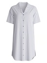 Chemise de nuit dame 95cm en 100% coton CALIDA "Striped Dreams" 32226 - Aura Blue 395