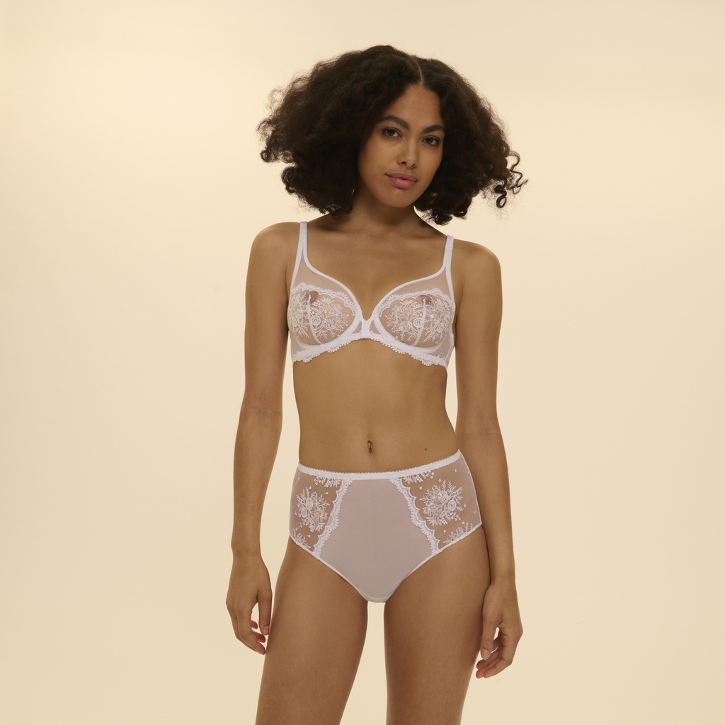 Culotte taille haute SIMONE PERELE "Intrigue" 1E2770 - Blanc 011