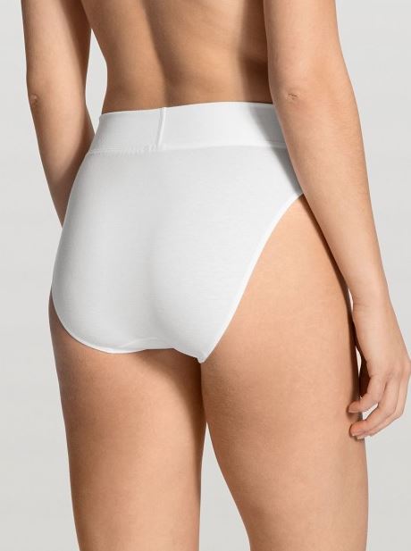 Slip confort 94% coton & large ceinture CALIDA "Elastic" 22030 - Blanc 001 (De dos)