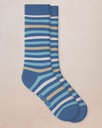 Chaussettes homme fantaisies coton BLEU FORET "Rayures Multicolores" HBU7122 - Bleu HW7