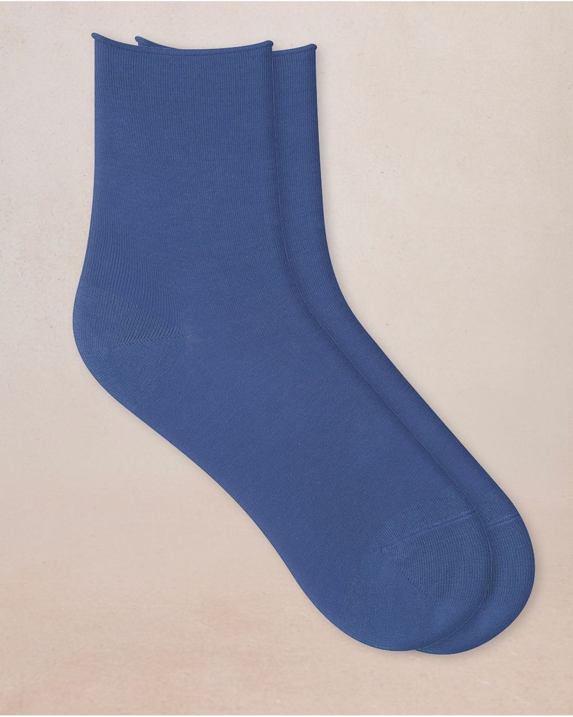 Chaussettes courtes dame BLEU FORET "Velouté" FBU6593 - Bleu Lavande ER7