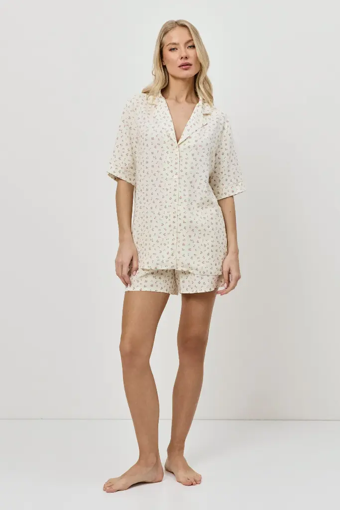 Pyjama short dame ARUELLE "Caprielle" S26-AR-CAPR-PS - Yellow