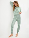 T-shirt maches longues + pantalon dame homewear CALIDA "Favourites Cat" 15170 + 29747 - Light Aqua 621
