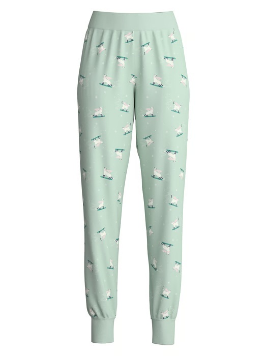 T-shirt maches longues + pantalon dame homewear CALIDA "Favourites Cat" 15170 + 29747 - Light Aqua 621