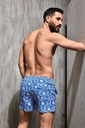 Short de bainDAVID MAN "Caicco" DM26-013 - Bleu Tropical MLT