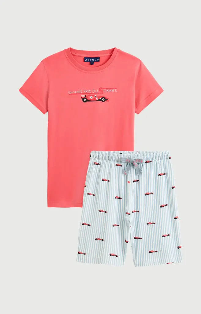 Pyjama short enfant ARTHUR "Le Grand Prix du Sommeil" BTG - Bleu FORMULE26
