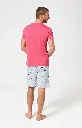 Pyjama short homme 100% coton bio ARTHUR "Le Grand Prix du Sommeil" PAU - Ciel FORMULE26