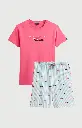 Pyjama short homme 100% coton bio ARTHUR "Le Grand Prix du Sommeil" PAU - Ciel FORMULE26
