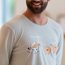 Pyjama homme court JUSQU'AU LEVER DU JOUR 25EPGOC - Gris Clair Gourmet 