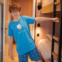 Pyjama enfant court JUSQU'AU LEVER DU JOUR "Mon Oreiller" 25EPMOC - Bleu