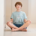 Pyjama enfant court JUSQU'AU LEVER DU JOUR "Yoga" 26EPYOC - Gris/Bleu