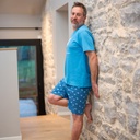 Pyjama adulte court JUSQU'AU LEVER DU JOUR "Mon Oreiller" 26EPMOC - Bleu