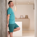 Pyjama adulte court JUSQU'AU LEVER DU JOUR "Foxy" 25EPFOC - Vert 