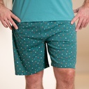 Pyjama adulte court JUSQU'AU LEVER DU JOUR "Foxy" 25EPFOC - Vert 