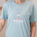 Pyjama adulte court JUSQU'AU LEVER DU JOUR "Yoga" 26EPYOC - Gris/Bleu