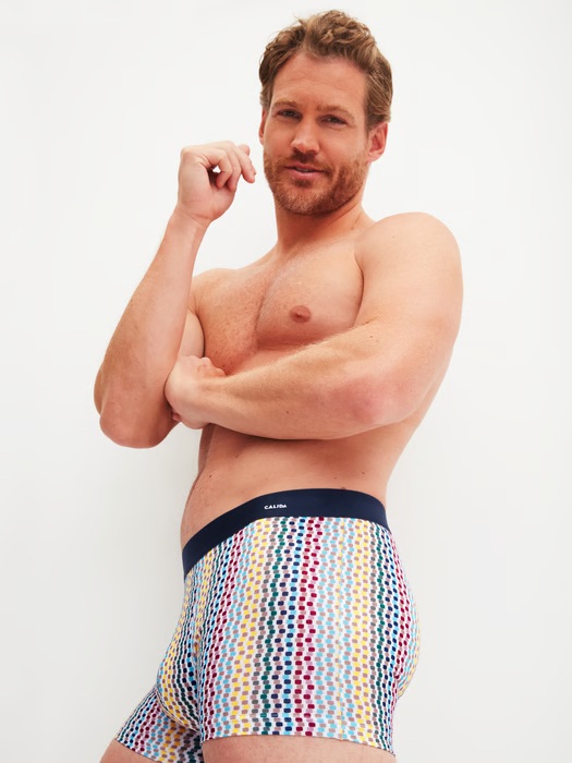 Boxer homme fantaisie 94% coton CALIDA "Cotton Code Design" 26980 - Garnet 196