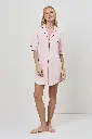 Chemise de nuit dame boutonné 100% coton ARUELLE "Maren" S26-AR-AMORI-N - Rose