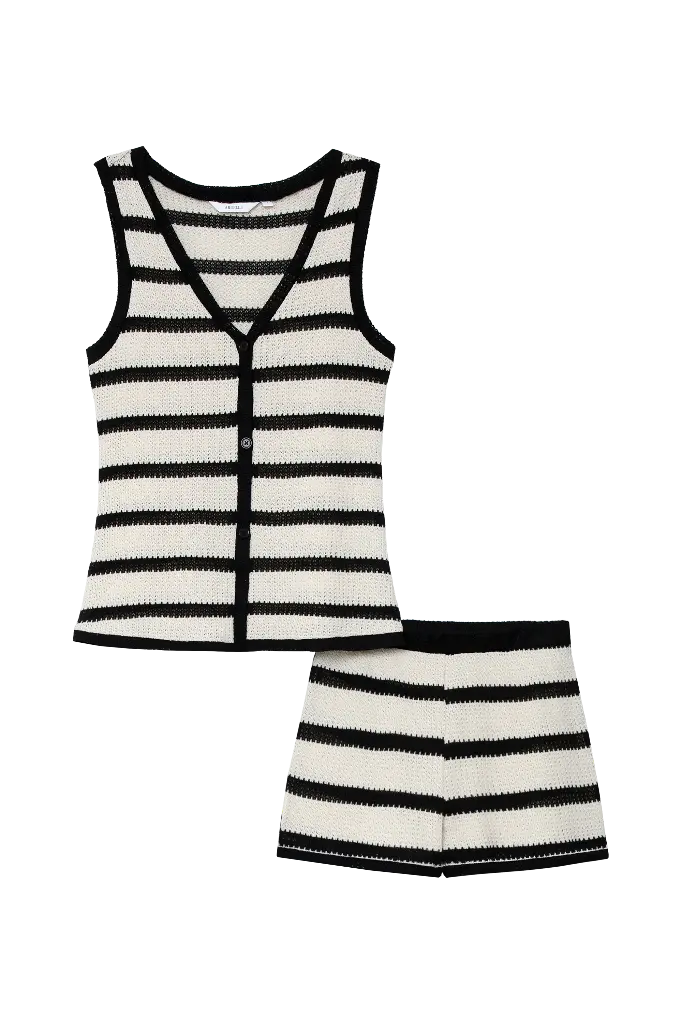 Ensemble de plage short ARUELLE "Mirage" S26-AR-MIRAG-SS - Beige Noir IBLACK