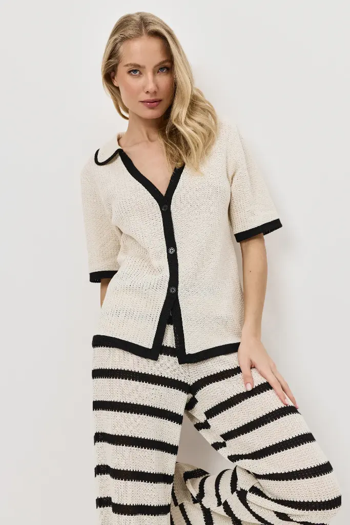 Ensemble de plage pantalon ARUELLE "Mirage" S26-AR-MIRAG-SL - Beige Noir IBLACK)