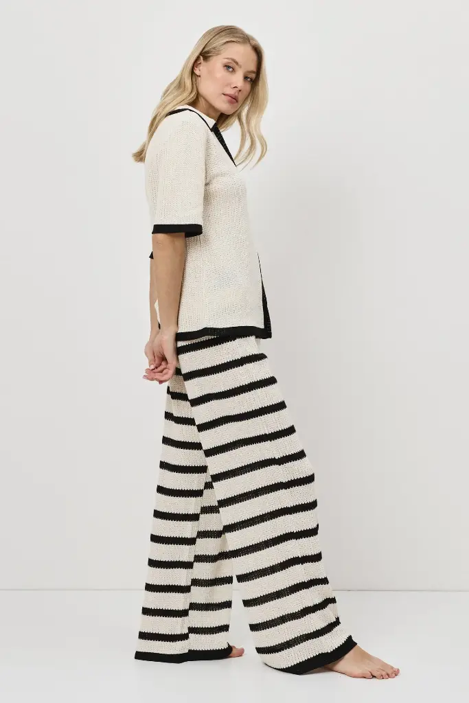 Ensemble de plage pantalon ARUELLE "Mirage" S26-AR-MIRAG-SL - Beige Noir IBLACK)