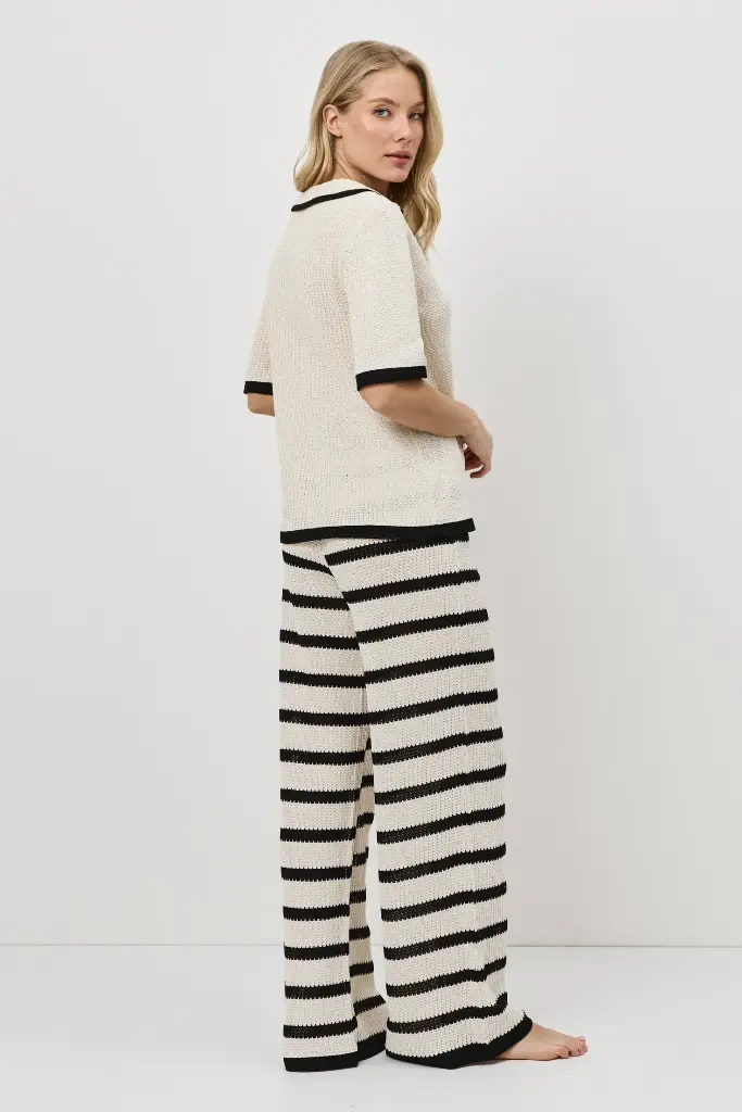 Ensemble de plage pantalon ARUELLE "Mirage" S26-AR-MIRAG-SL - Beige Noir IBLACK)