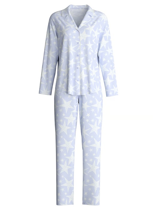 Pyjama long dame CALIDA "Cosy Nights" 43030 - Harmony Blue 470
