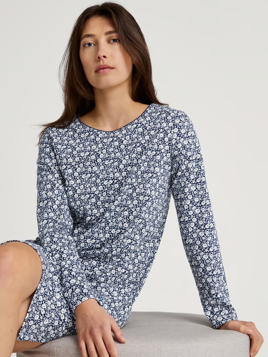 Chemise de nuit dame 100% coton CALIDA "Favourites Sleep" 32457 - Peacoat Blue 488