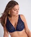Soutien-gorge armature triangle plongeant AUBADE                     "Iconic Calypso" 6FN12 - Deep Blue DEBL