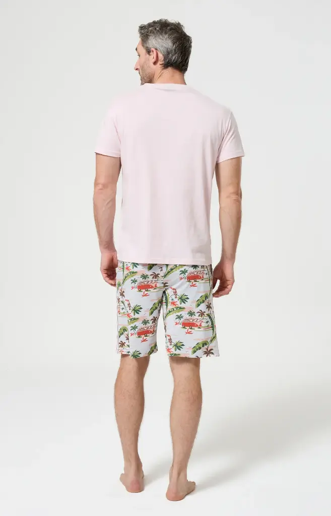 Pyjama short homme 100% coton bio ARTHUR "Van" PAU - Multicolore VANNE26
