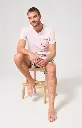 Pyjama short homme 100% coton bio ARTHUR "Van" PAU - Multicolore VANNE26