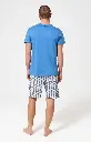 Pyjama short homme 100% coton bio ARTHUR "Pré à Rêver" PAU - Bleu TEDDE26