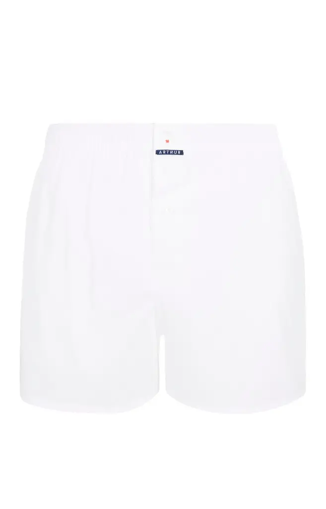 Caleçon américain homme avec maintien intérieur 100% coton bio ARTHUR "Le Club" CSP - Blanc PM001