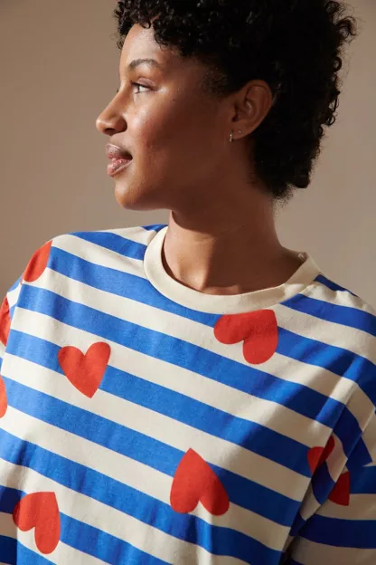 Pyjama Coton Bio WE ARE JOLIES "Marinière Coeurs"