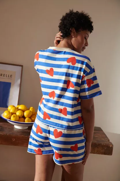 Pyjama Coton Bio WE ARE JOLIES "Marinière Coeurs"