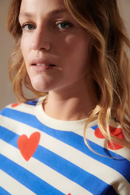 Pyjama Coton Bio WE ARE JOLIES "Marinière Coeurs"