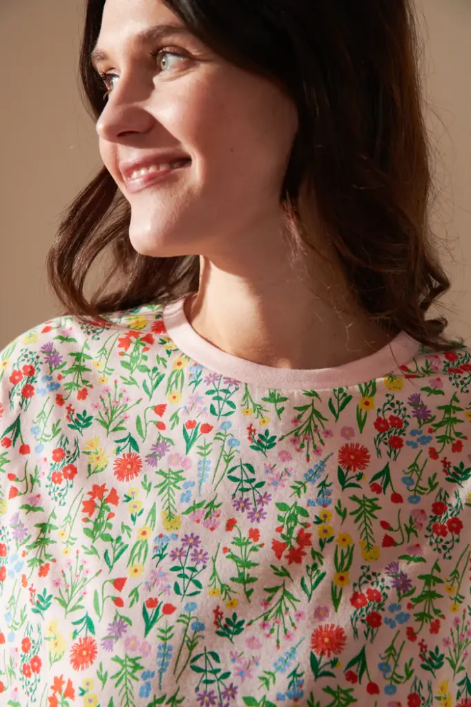 Pyjama long dame coton bioWE ARE JOLIES "Pampa Rose" 