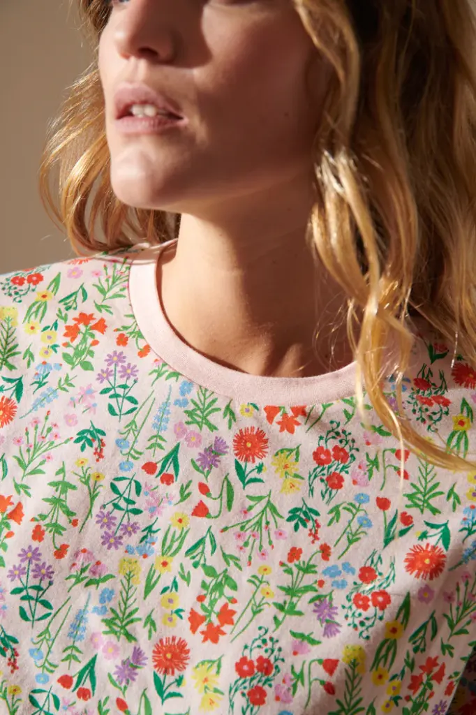 Pyjama long dame coton bioWE ARE JOLIES "Pampa Rose" 