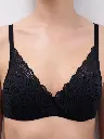 Soutien-gorge avec coques memory form enveloppant CHANTELLE EASY FEEL "Floral Touch" C94260 - Noir 011