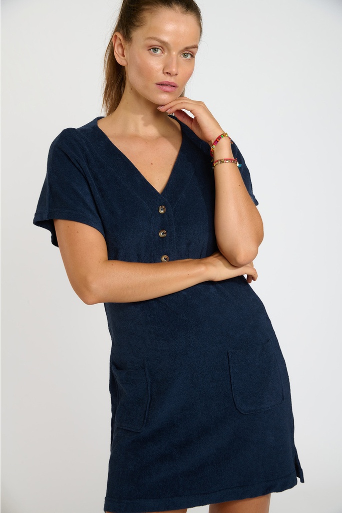 Robe de plage BANANA MOON "Lila Seasponge" - Marine LLC06