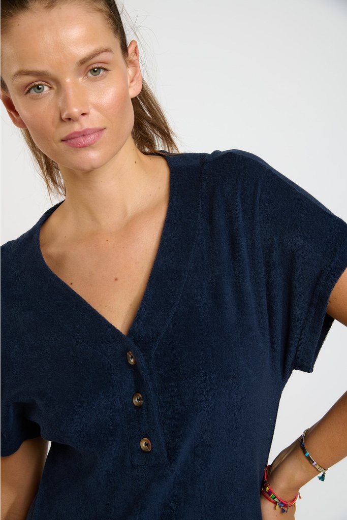 Robe de plage BANANA MOON "Lila Seasponge" - Marine LLC06