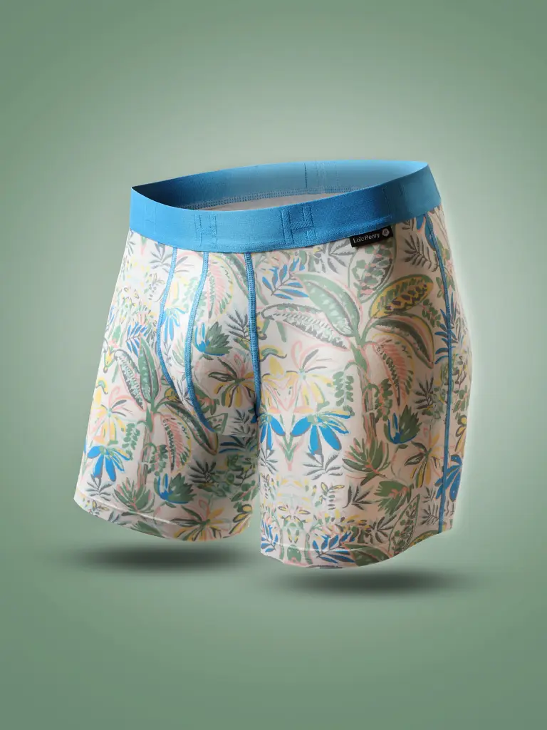 Boxer homme modal avec maintien intérieur LOIC HENRY "Graphic" KBC302C - Jungle Joy