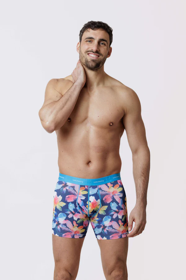 Boxer homme avec maintien intérieur LOIC HENRY "Identity" KBI126X - Fleuri 