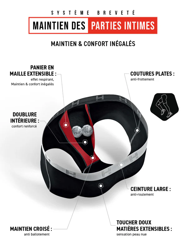 Boxer homme coton/tencel avec maintien intérieur LOIC HENRY "Graphic" KBB300M - Red Lys