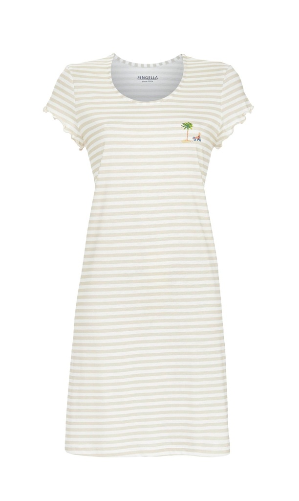 Chemise de nuit 50% coton 50% modal RINGELLA "L'ambiance des Vacances" 6211061 - Lin 124