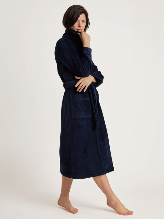 Peignoir dame en éponge 120cm CALIDA "Cosy Shower" 61302 - Dark lapis blue 339