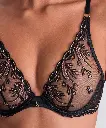 Soutien-gorge avec armatures triangle AUBADE "Cosmic Romance" 6DF12 -  Black Stripes BLAS